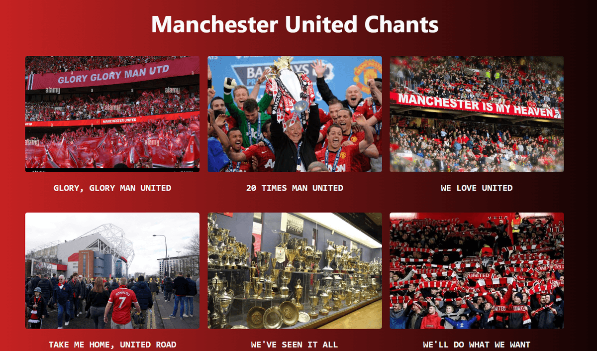 Manchester United Chants screenshot